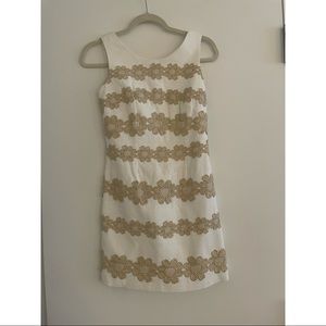 Gold Embroidered White Lilly Pulitzer Shift 00